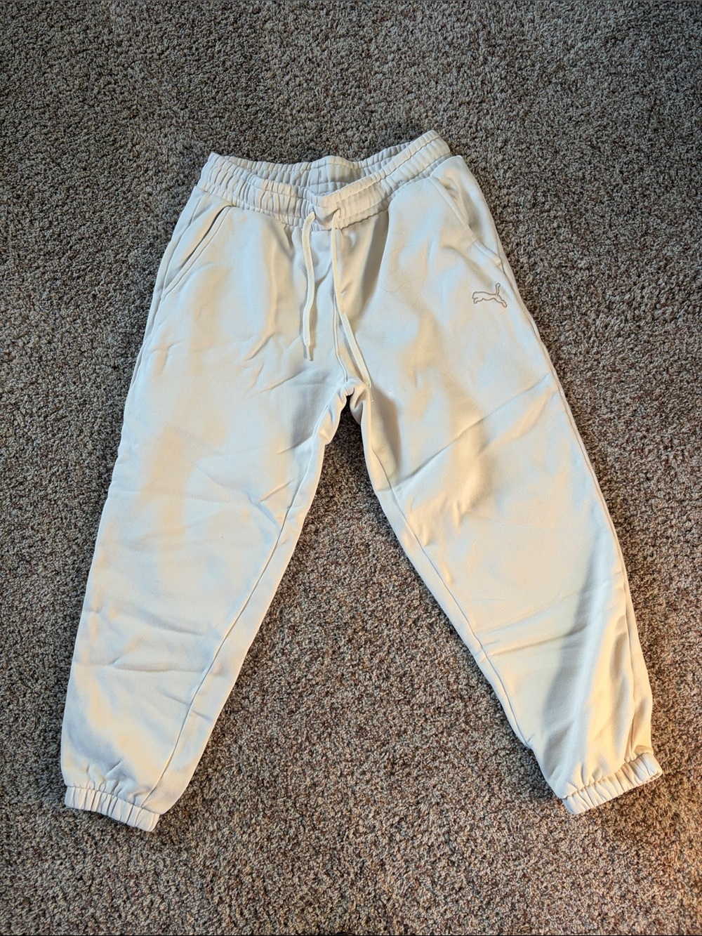 Puma Kids Cream/Off-White Jogger Sweatpants